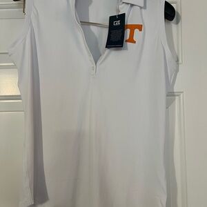 Cutter & Buck Women's size M White Sleeveless polo with Tennessee football logo